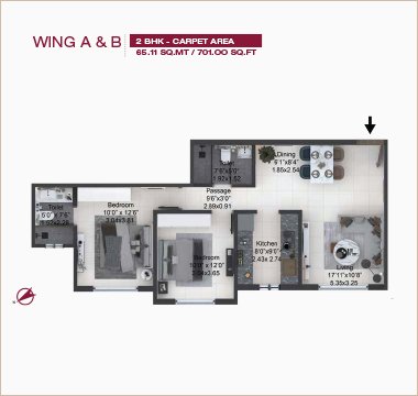 Wing A & B - 2 BHK
