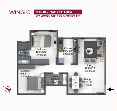 Wing C - 2 BHK